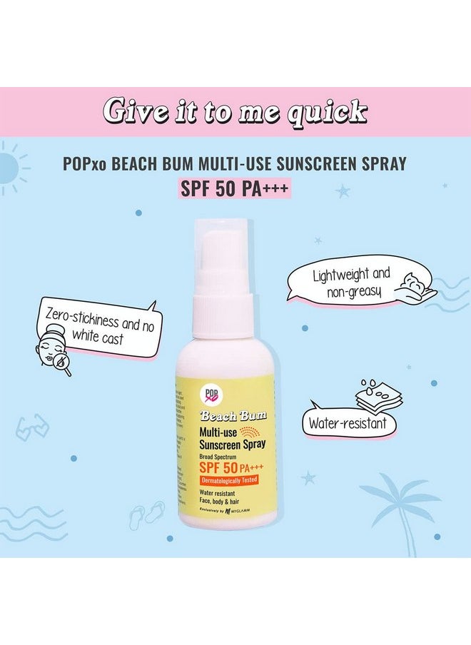 MyGlamm POPxo Beach Bum Ultra-Light Sunscreen Spray SPF 50-50gm - pzsku/Z159AC0AE87C3DF9BC057Z/45/_/1737032357/fcc8cab9-1b73-4d4c-89d4-0e888624cb65