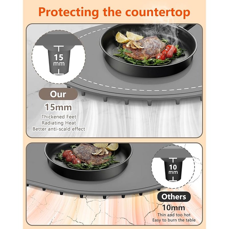 seenlast Warming Mat for Food with Adjustable Temperature Timer,10S Fast Heating Silicone Food Warmers for Parties Buffet and Home Daily,Food Warming Mat with Insulating Pad Raised Feet Protects Table - Image 3