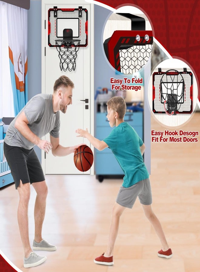 OCHIDO Indoor Basketball Hoop for Kids 5 6 7 8 9 10+Years Old Boys,Mini Basketball Hoop Over The Door Mini Hoop with Electronic Scoreboard & 3 Balls,Kids Basketball Hoop Sport Toys for Gift for Boys Age 5-10 - Image 4
