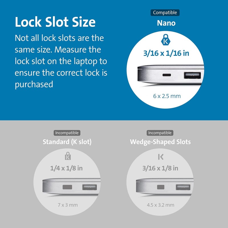 Kensington Kensington Combination Laptop Lock for Nano Size Security Slot Resettable 4Digit Combination Lock K60214WW  - Image 2
