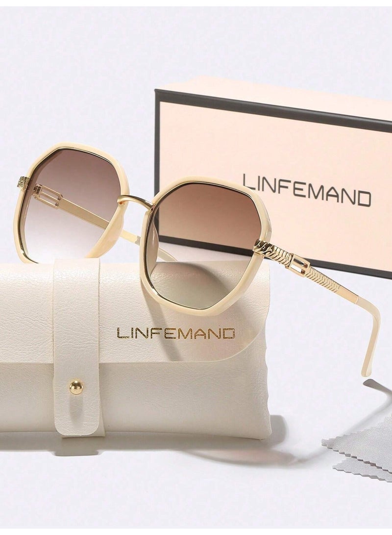 LINFEMAND LINFEMAND Geometric Gradient Lens Casual Fashion 