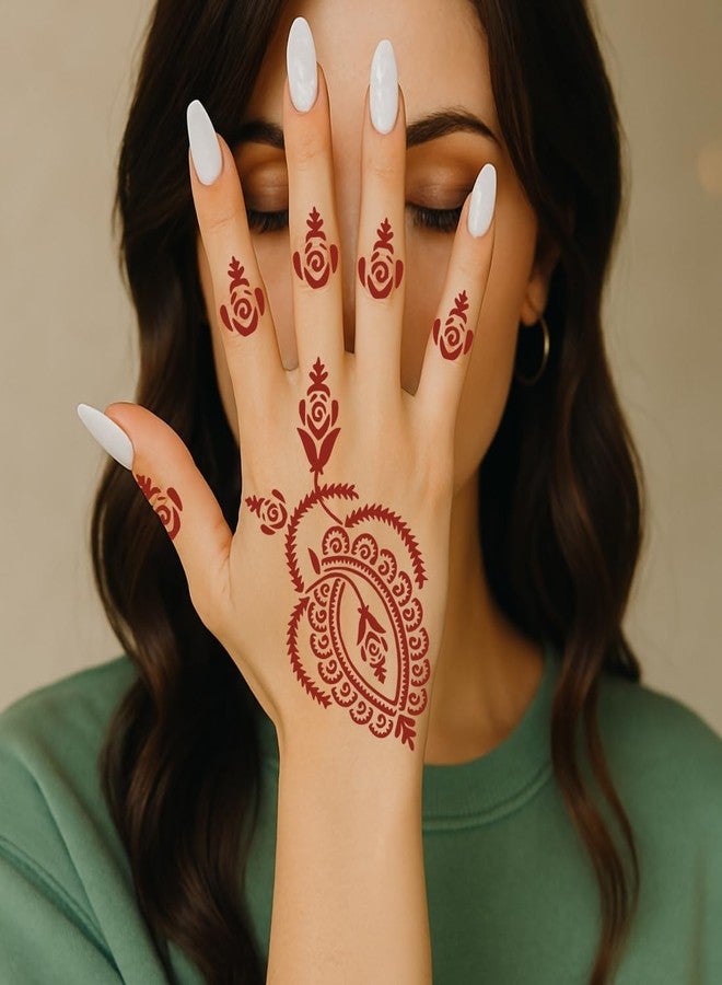 Komstec Stylish Finger Mehndi Stencil Sticker For Quick Design - Image 5