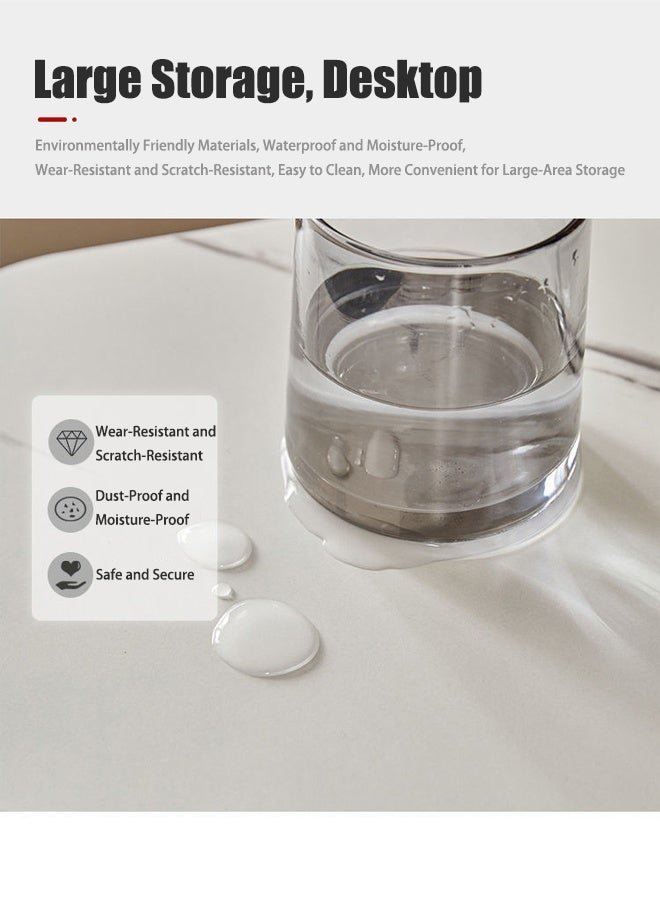 تابيت طاولة جانبية على شكل حرف C، طاولة C متينة ذات مستويين مع مساحة تخزين وطاولة جانبية ضيقة لغرفة المعيشة وغرفة النوم بإطار معدني، طاولة سرير صناعية صغيرة بجانب الأريكة وطاولة أريكة للمساحات الصغيرة إطار ذهبي - Image 4