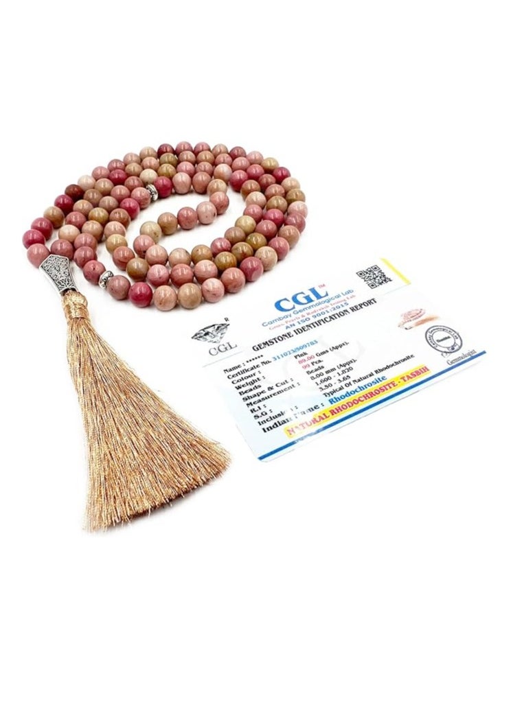 REBUY REBUY Natural Rhodocrosite 99 Beads Tasbih  - Image 3
