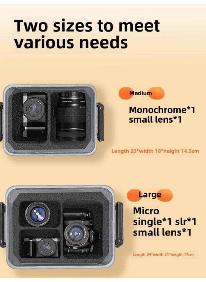 Generic - Camera Moisture-proof Box Lens Shock-proof Box SLR Micro Single Digital Storage Box Portable Waterproof Protective Cover Photography Accessories-Color:(large Olive Green) Comes Standard With Free Desiccant - Image 1