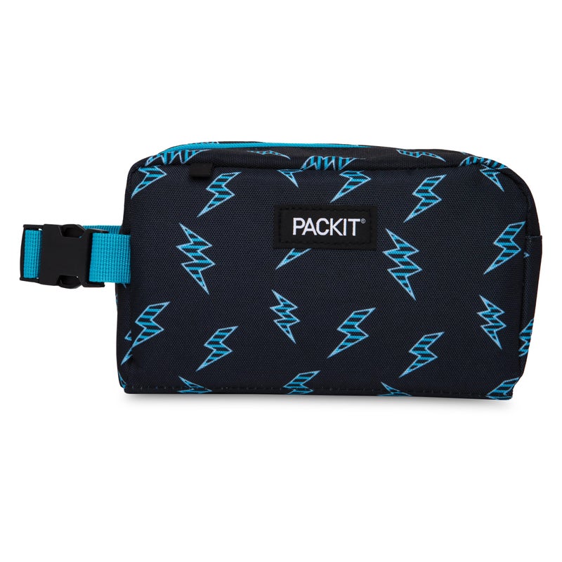 PackIt Freezable Snack Box, Striped Bolts, Built with ECOFREEZE Technology, Collapsible, Reusable, Zip Closure with Buckle Handle, Great for All Ages and Fresh Snacks on the go - Image 1