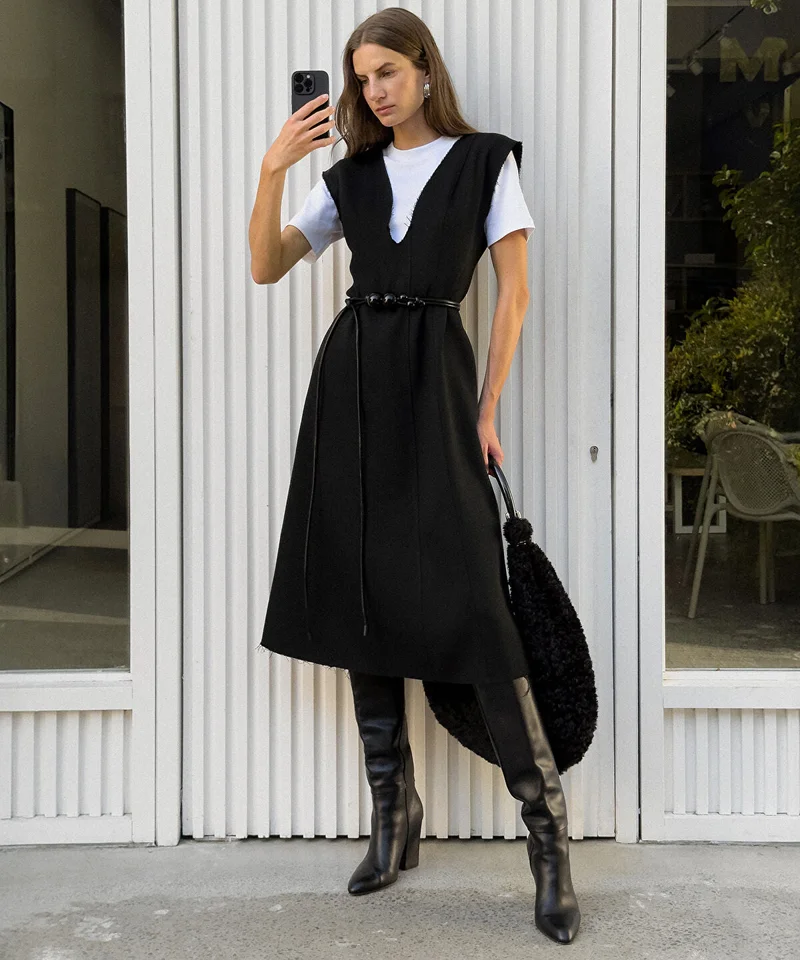 Ipekyol Two-in-One V-Neck Midi Dress