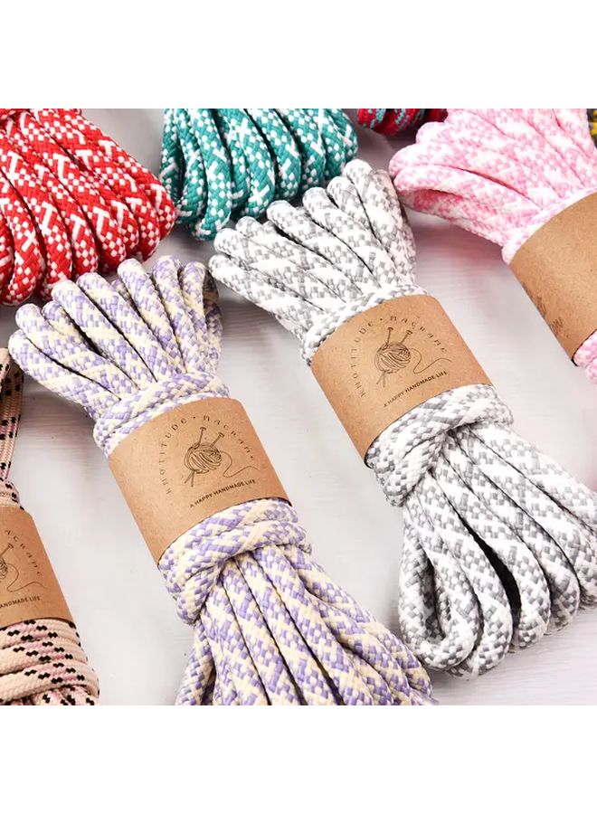 8mm Ivory Lavender Polyester Braided Rope 196.85 Inch Roll for Crochet Bags Pet Leashes Keychains and Phone Lanyards - Image 4