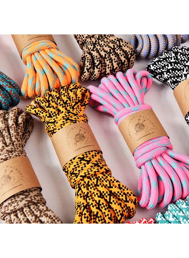 8mm Ivory Lavender Polyester Braided Rope 196.85 Inch Roll for Crochet Bags Pet Leashes Keychains and Phone Lanyards - Image 5