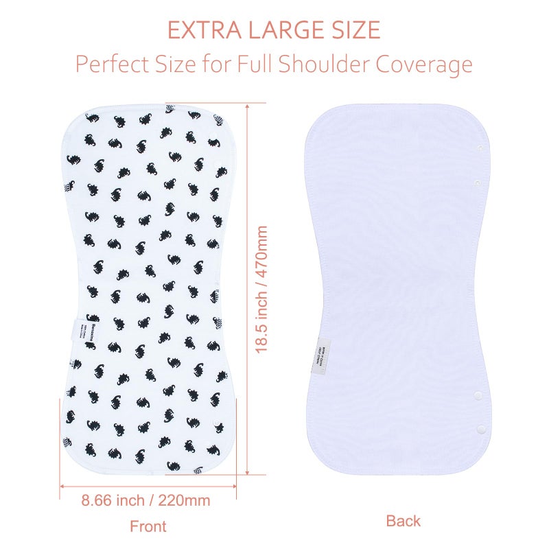 Benoxine Baby Burp Cloths & Baby Bibs 2-in-1 Design Large Size 3 Layers Thicken Cotton Super Absorbent and Soft Baby Spit Up Burping Rags Baby Burp Cloth Set for Boys and Girls Solid 12 Pack - Image 4