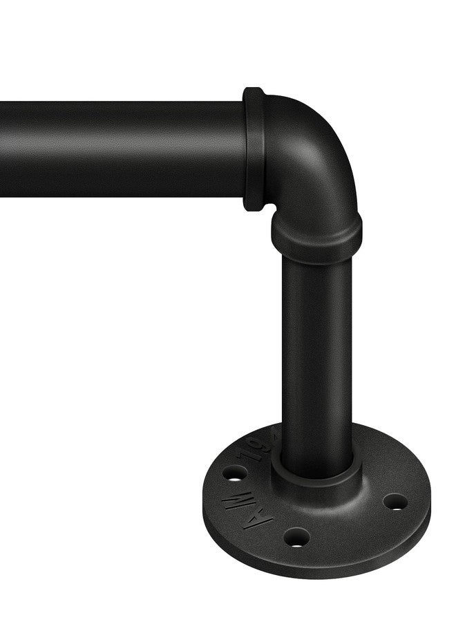Zeerobee Curtain Rods for Windows 66 to 120, 1 Inch Industrial Wrap Around Black Curtain Rod, Indoor/Outdoor Room Divider Adjustable Drapery Pole, 66"-120" - Image 1