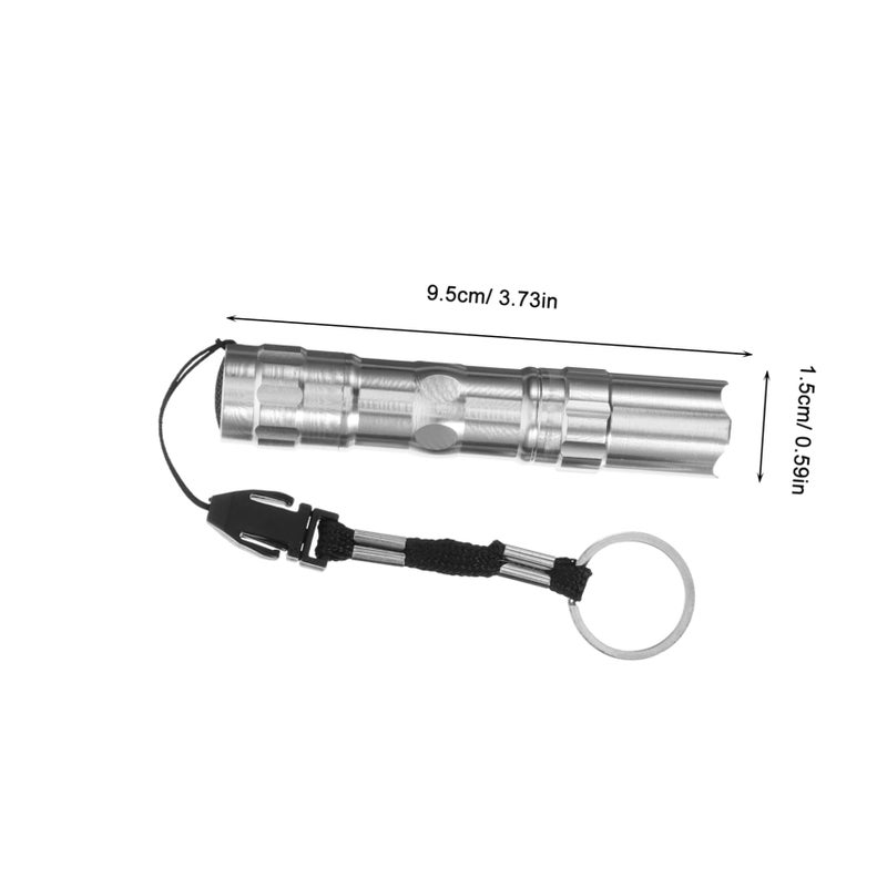 Portable LED Flashlight Aluminum Alloy Outdoor Light for Camping Hiking Emergency Black Silver - Image 3