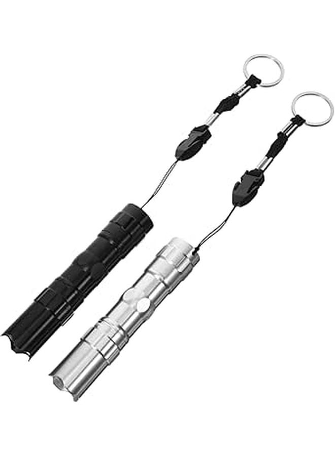 Portable LED Flashlight Aluminum Alloy Outdoor Light for Camping Hiking Emergency Black Silver - Image 1