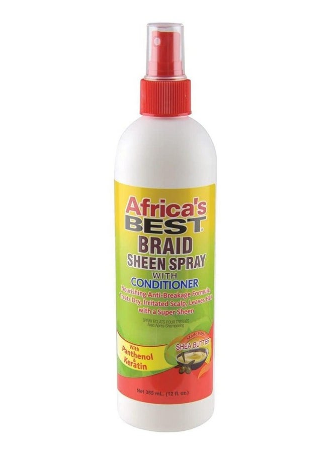 Africa's BEST Africa's Best Braid Sheen Spray With Conditioner, 12 Ounce, Green, 1-102-12-1243-01  - Image 1