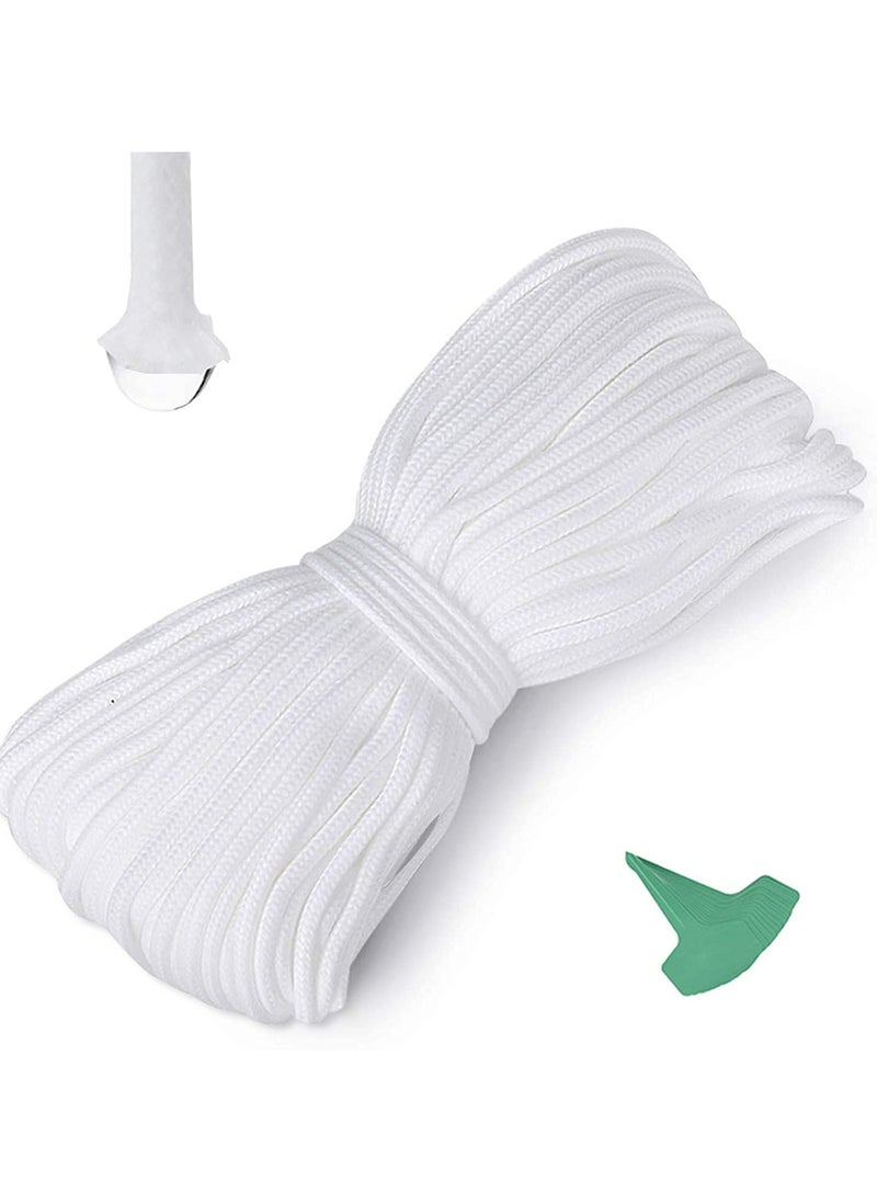 CMGTYYD - 60 Feet 1/4 Inches Self Watering Wick Cord Cotton String Rope with 10 Pcs Plant Labels for Vacation Potted Plant Sitter DIY Automatic Watering Device System Auto Drip Irrigation Waterer - Image 1