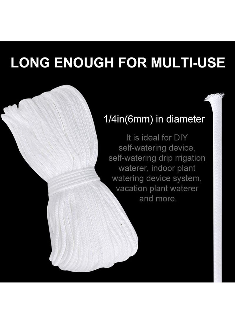 CMGTYYD - 60 Feet 1/4 Inches Self Watering Wick Cord Cotton String Rope with 10 Pcs Plant Labels for Vacation Potted Plant Sitter DIY Automatic Watering Device System Auto Drip Irrigation Waterer - Image 1
