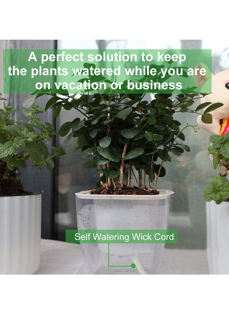 CMGTYYD - 60 Feet 1/4 Inches Self Watering Wick Cord Cotton String Rope with 10 Pcs Plant Labels for Vacation Potted Plant Sitter DIY Automatic Watering Device System Auto Drip Irrigation Waterer - Image 1