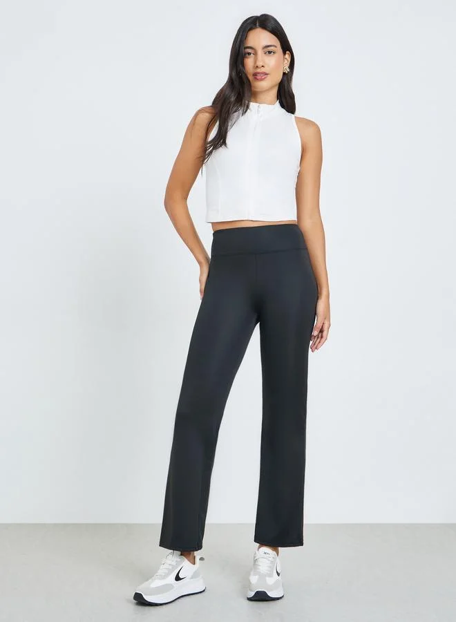 Styli Black High-Rise Flare Leggings