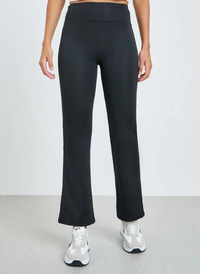 Styli Black High-Rise Flare Leggings