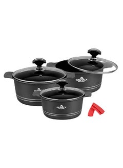 SONEX Sonex Omega Junior Diecast 8-Piece Cookware Set – Matte Gray Finish, Non-Stick, Sizes 20, 24, 28 cm, PFOA-Free, Dishwasher Safe, Long-Lasting Durability for Healthy Cooking  - Image 1