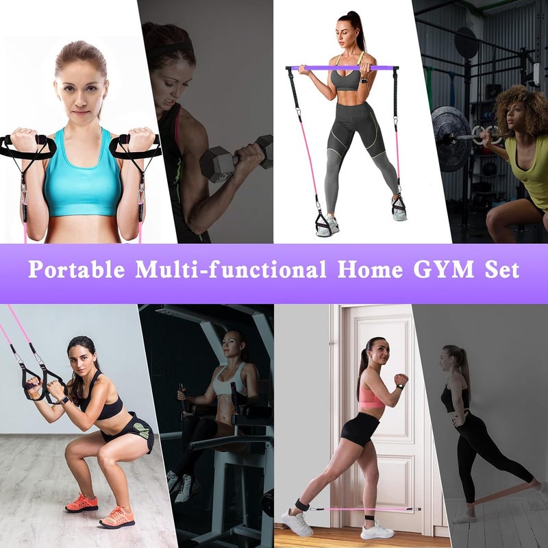 Bbtops Pilates Bar Kit with Resistance Bands,Pilates Bar with Stackable Bands Workout Equipment for Legs,Hip,Waist and Arm,Exercise Fitness Equipment for Women & Men Home Gym Yoga Pilates - Image 3