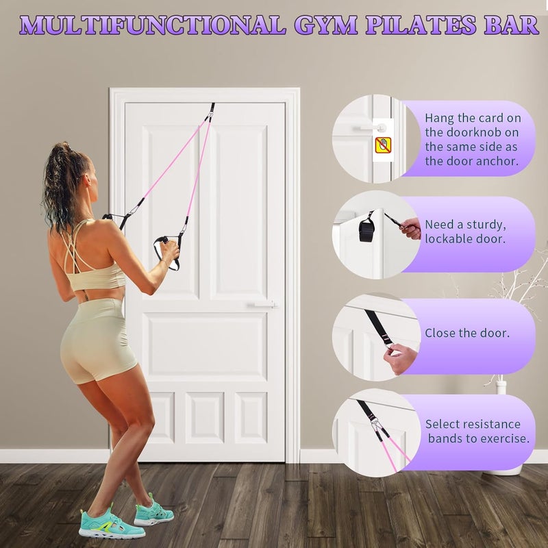 Bbtops Pilates Bar Kit with Resistance Bands,Pilates Bar with Stackable Bands Workout Equipment for Legs,Hip,Waist and Arm,Exercise Fitness Equipment for Women & Men Home Gym Yoga Pilates - Image 4
