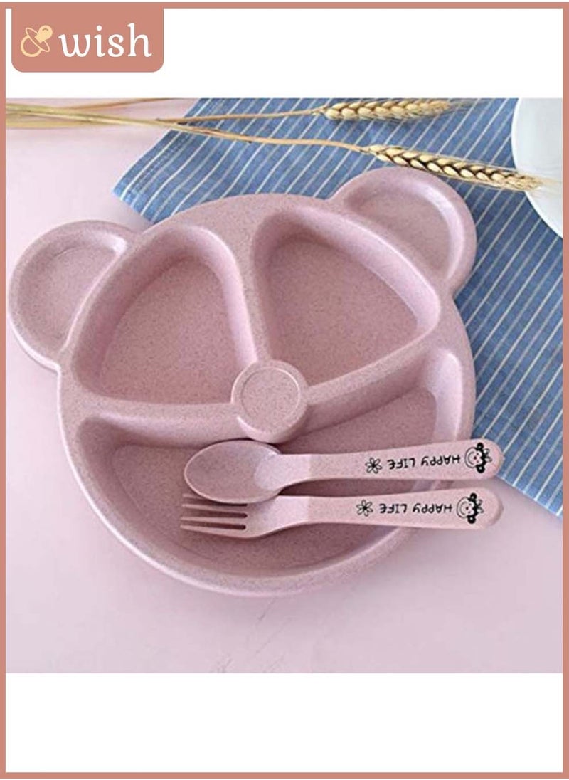 Wish - 3-Piece Durable Long-lasting Wheat Straw Counterpart Dinnerware Set Comfortable for Baby - Image 1