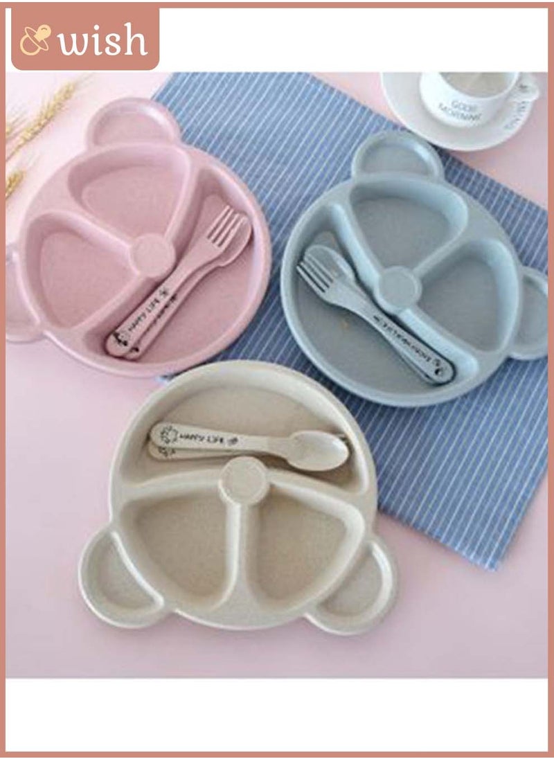 Wish - 3-Piece Durable Long-lasting Wheat Straw Counterpart Dinnerware Set Comfortable for Baby - Image 1
