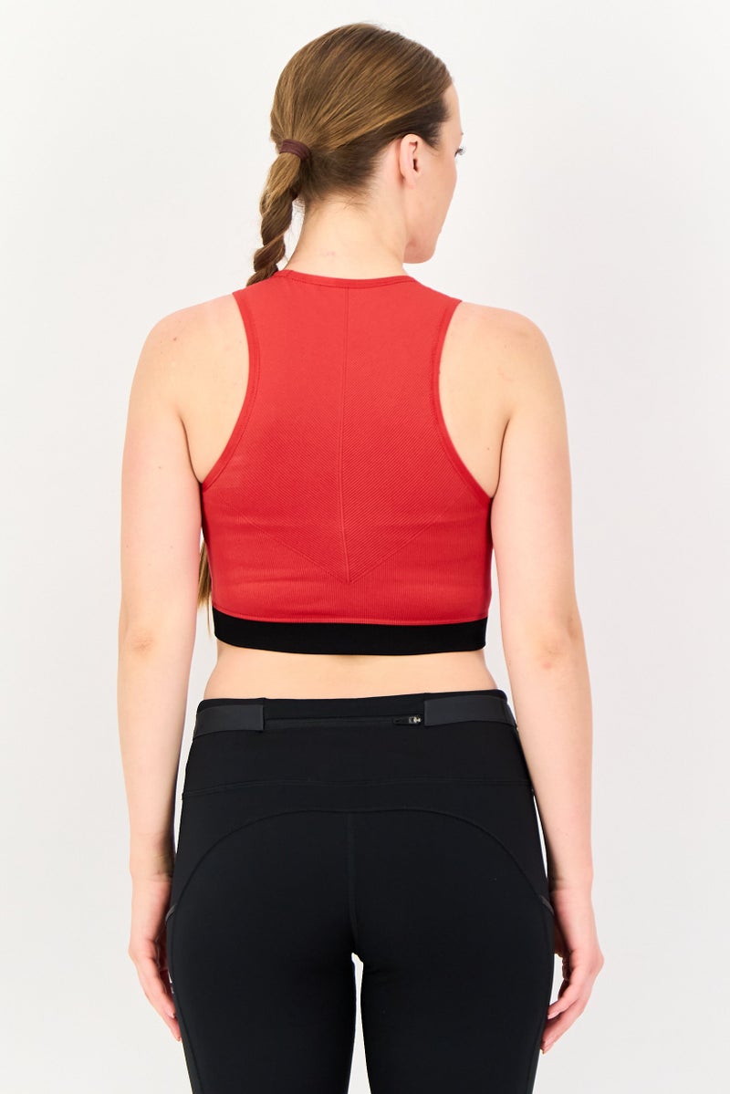 Reebok Women Sportswear Fit Sleeveless Brand Logo Training Tank Top, Red - Image 2