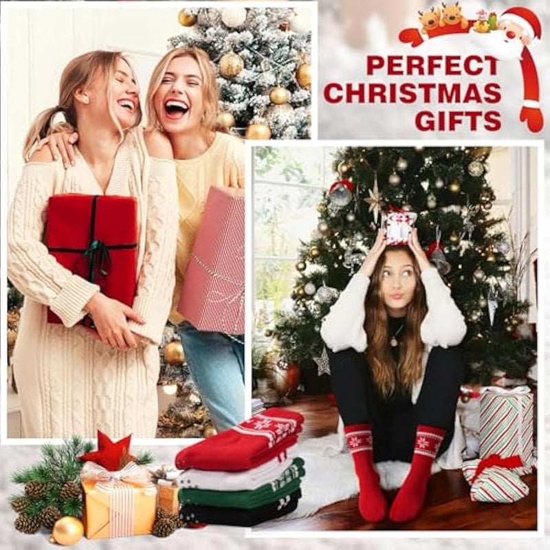 Loquat Pilates Socks for Women with Non Slip Grippers, Yoga Crew Socks for Barre Hospital Sticky Slipper Socks 4 Pairs - Image 4