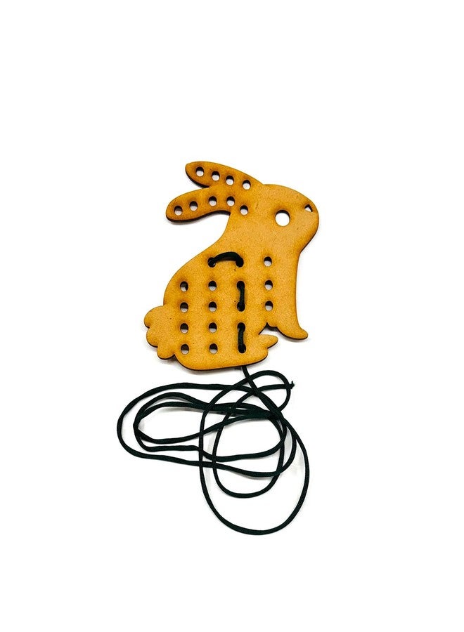 Haoser Wooden Rabbit Lacing Toy |Montessori Fine Motor Skill Toy for 2+ Year Old - Image 1