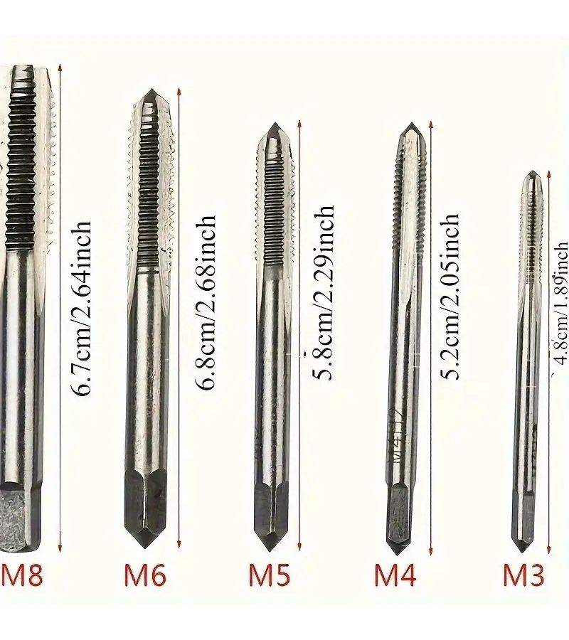 9 Pack Hand and Machine Stainless Steel Thread Taps For Metalworking And Gear Repair - Image 3