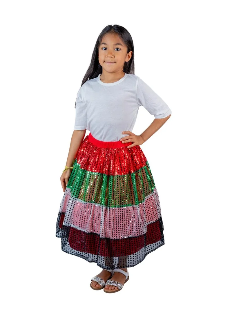 D'Daniela Sparkling UAE Flag-Inspired Skirt