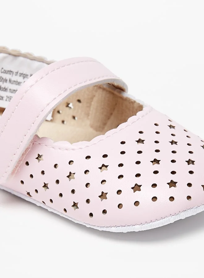 فلورا بيلا Girl's Cutout Booties With Hook And Loop Closure