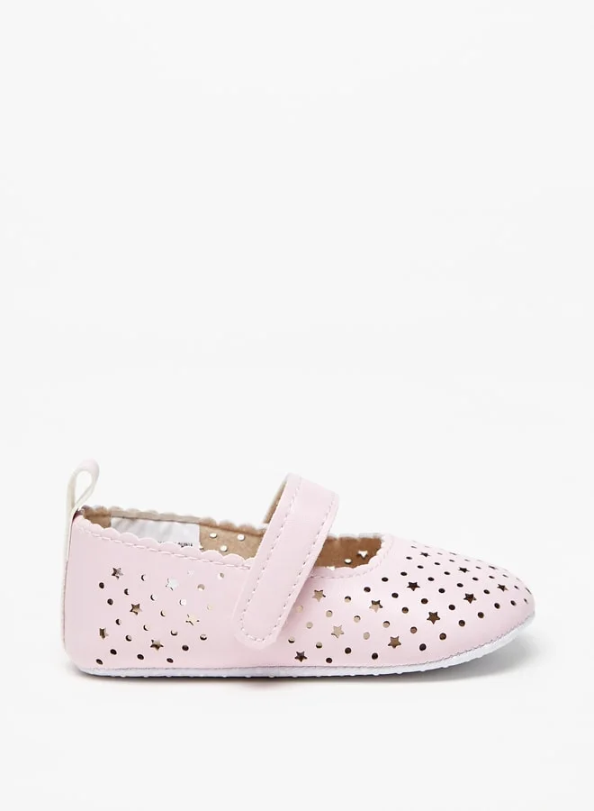 فلورا بيلا Girl's Cutout Booties With Hook And Loop Closure