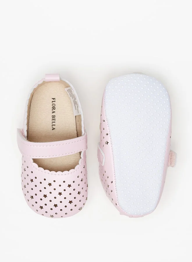 فلورا بيلا Girl's Cutout Booties With Hook And Loop Closure