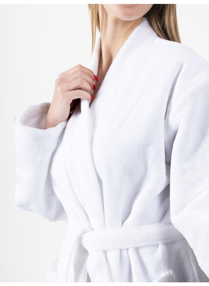 Ender Home Bathrobe Shalyaka Model Two Pockets Belted Triga Bathrobe  - Image 5