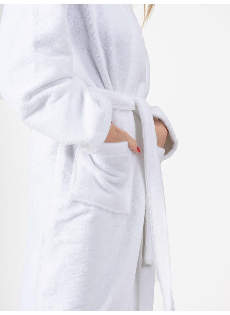 Ender Home Bathrobe Shalyaka Model Two Pockets Belted Triga Bathrobe  - Image 3