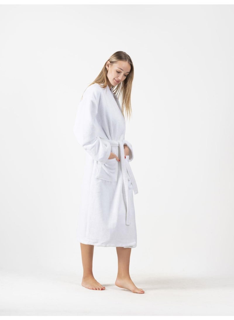 Ender Home Bathrobe Shalyaka Model Two Pockets Belted Triga Bathrobe  - Image 2