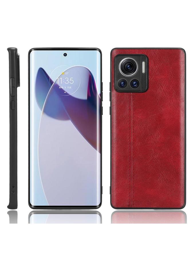 S-TOP Case For Motorola Edge 30 Ultra / Moto X30 Pro Sewing Cow Pattern Skin PC + PU + TPU Phone Case - Image 1