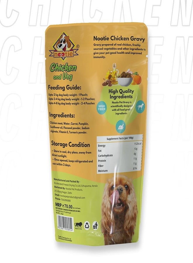 Nootie Dog's Favorite Chicken & Veg Gravy-(70g) Natural Ingredients, Easy to Digest, Enhances Dog Food Gravy for Dogs, Dog Chicken & Veg Gravy, Wet Gravy for Dogs, Dog Food Topper (Pack of 24x70g) - Image 2