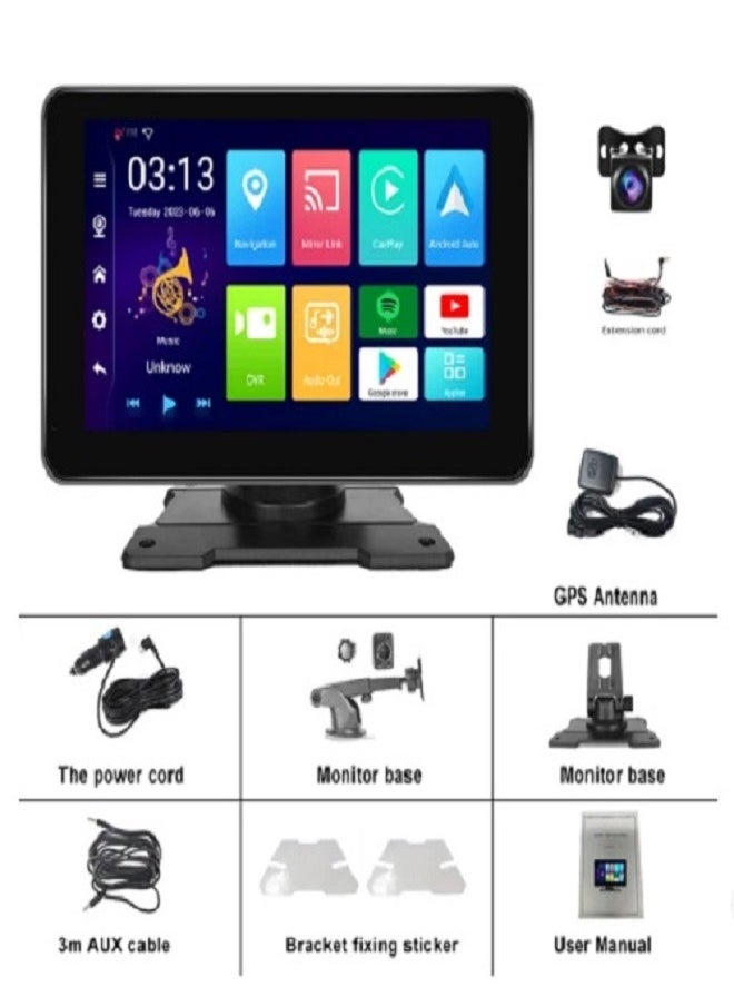شاشة سيارة 9 بوصة بنظام الاندرويد  - تدعم ابل كار بلاي و اندرويد اوتو - 4GB RAM - 64GB ROM محمولة و سهلة التركيب