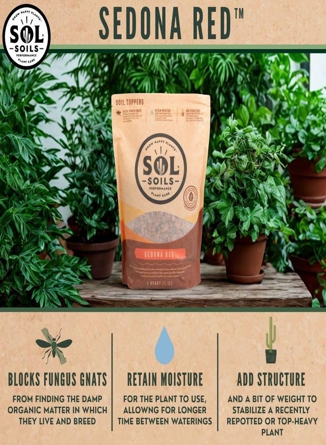 sol soils Sedona Red Soil Topper – Pink Quartz Decorative Rocks for Potted Plants, Succulents, Cactus, Houseplants, and More – Top Dressing for Water Retention & Pest Protection – 2 Quarts - Image 3