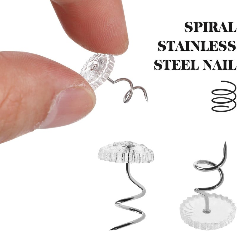 Luxshiny 50pcs Stainless Steel Spiral Nails for Upholstery Bed Sheet Fasteners Quilt Holder Non-Marking Easy to Use - Image 5