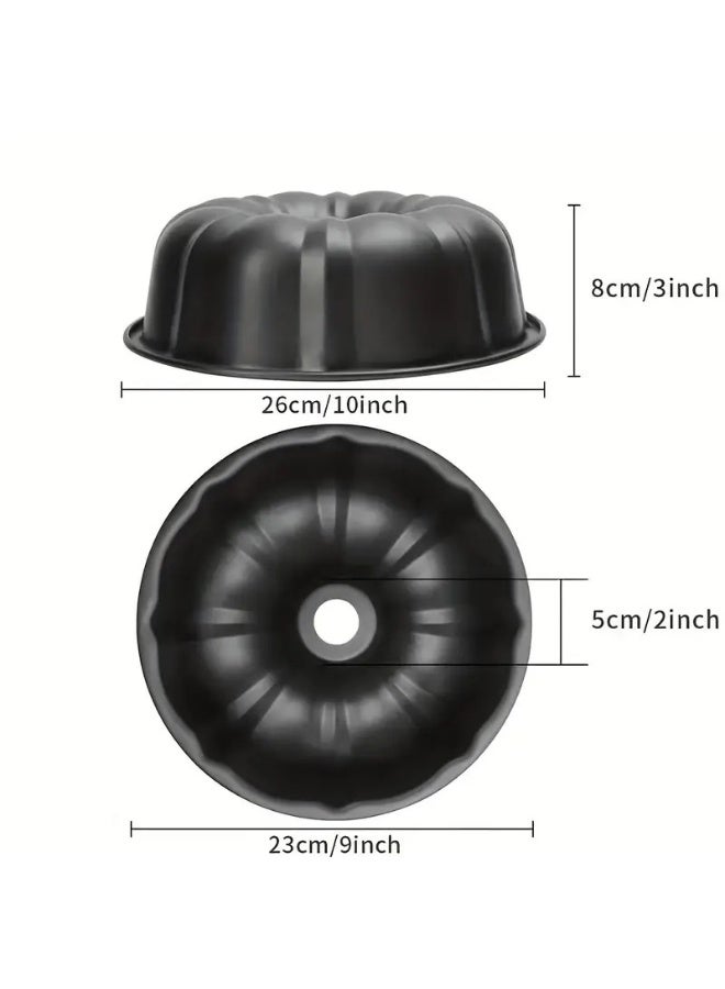 فالمر قالب كيك باندت معدني غير لاصق  شكل زخرفي أنيق لخبز الكيك والحلويات  مقاوم للحرارة وسهل التنظيف(أسود-مقاس 24 * 7 سم) - Image 3