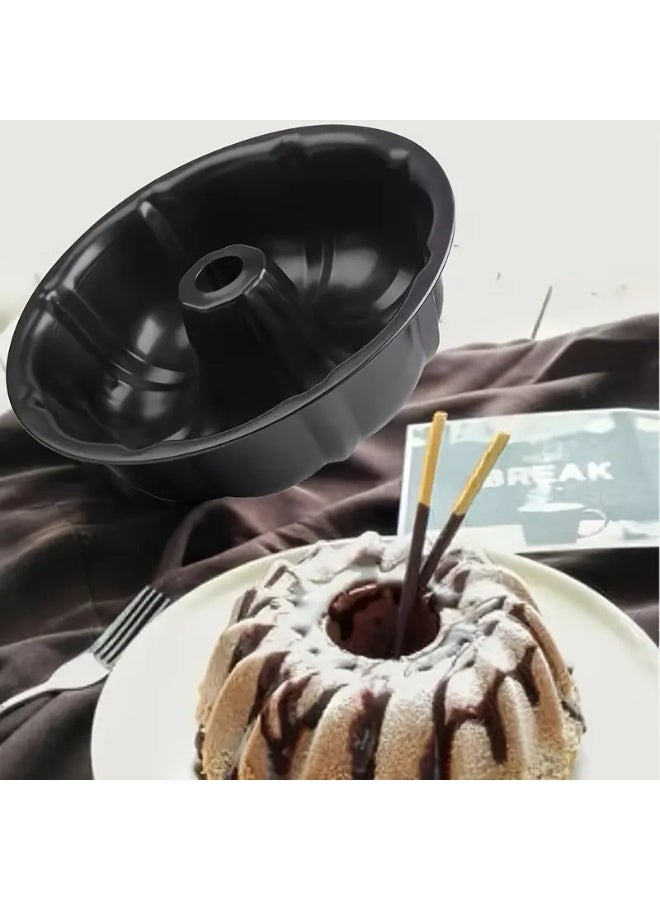 فالمر قالب كيك باندت معدني غير لاصق  شكل زخرفي أنيق لخبز الكيك والحلويات  مقاوم للحرارة وسهل التنظيف(أسود-مقاس 24 * 7 سم) - Image 5