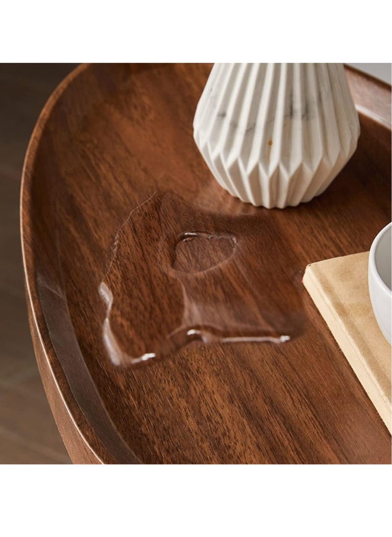 HOOKOR - Sofa Side Table C Shaped End Table Slide Under Sofa Table Couch End Tables for Living Room Bedroom Bathroom Rustic Snack Coffee Laptop Table Egg Oval Shaped Metal Frames Easy Assembly - Image 1
