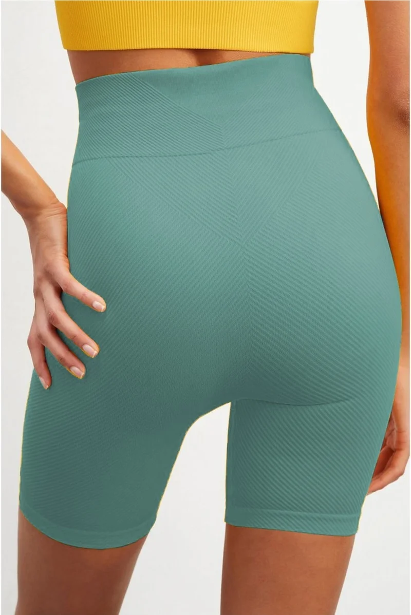 ميستريك Mystirik Knitted Seamless Shorts High Waist Loose Biker Shorts
