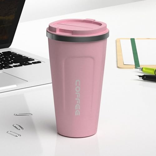 Castleite BrewGlide Travel Coffee Mug 6 & 8 Hours Hot & Cold 510ML Vacuum Insulated Stainless Steel Double Walled Sipper with Spill-Proof Flip Lid Design - Your Fancy Portable Companion (Blush Pink) - Image 1