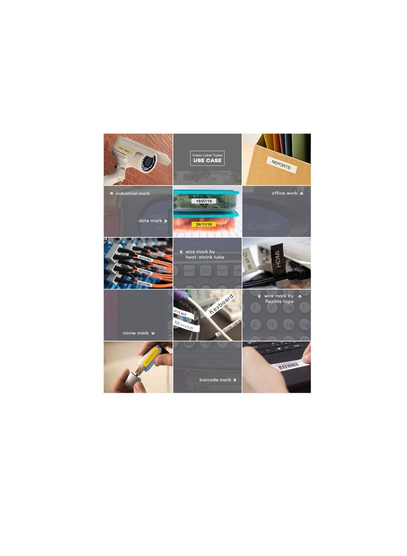 3 Pack Replace Casio Label Tape | Black on White 9mm x 8Meter XR-9WE 100% Compatible Label Refills Tape for Casio Label Writer Printers - Image 3